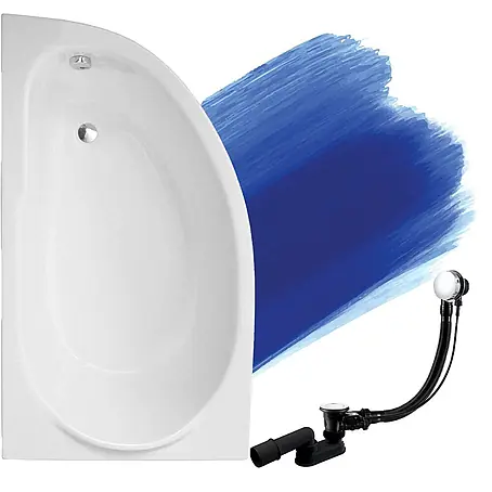 Bad Land  Eckbadewanne MIKI Acryl-Eckwanne 145 x 85 cm links Weiß