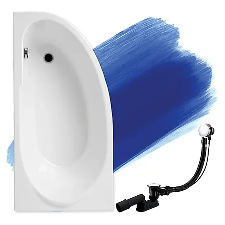 Bad Land  Eckbadewanne MIKI Acryl-Eckwanne 140 x 70 cm links Weiß