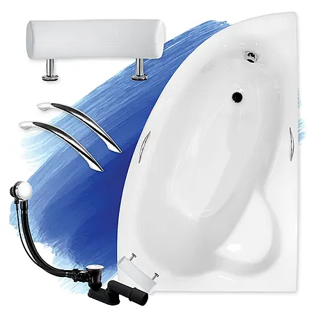 Bad Land  Eckbadewanne NATALIA PREMIUM Acryl-Eckwanne 150 x 100 cm rechts Weiß