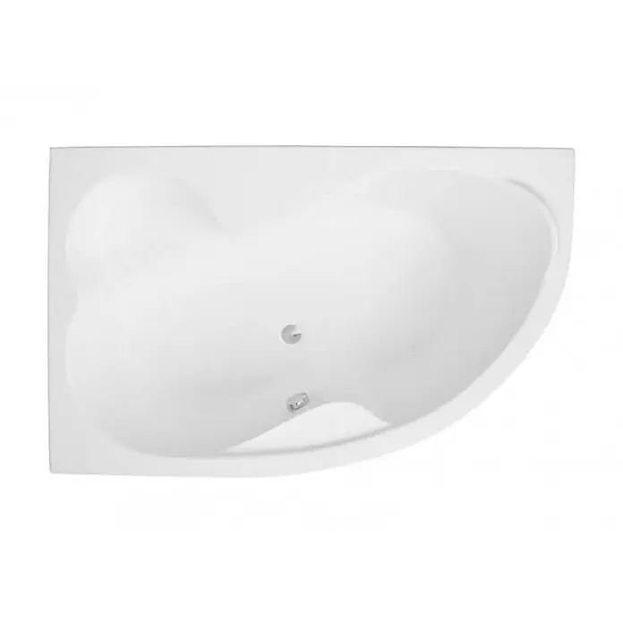 Bad Land Eckbadewanne MEGA Acryl-Eckwanne 160 x 105 cm links Weiß, inkl. Acrylschürze - Sanitäracryl, Weiß - Weiße Acryl-Eckbadewanne mit integrierter Sitzfläche und Ab-/Überlauf.