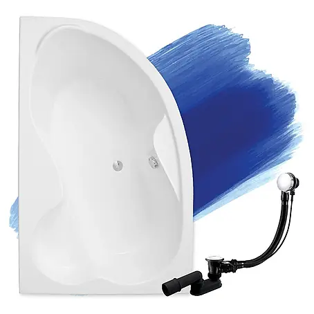 Bad Land  Eckbadewanne MEGA Acryl-Eckwanne 160 x 105 cm links Weiß
