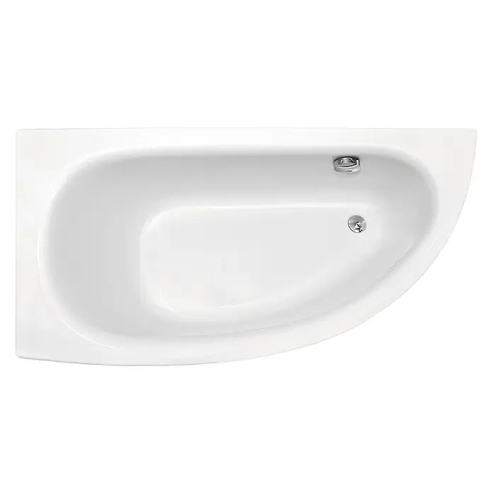 Bad Land Eckbadewanne MILENA Acryl-Eckwanne 150 x 70 cm links Weiß - L x B: 150 x 70 cm, Sanitäracryl, Weiß - Weiße Eckbadewanne mit integriertem Abfluss und Überlauf.