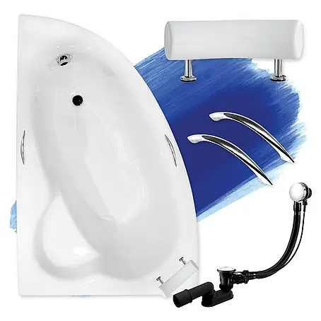 Bad Land  Eckbadewanne NATALIA PREMIUM Acryl-Eckwanne 150 x 100 cm links Weiß