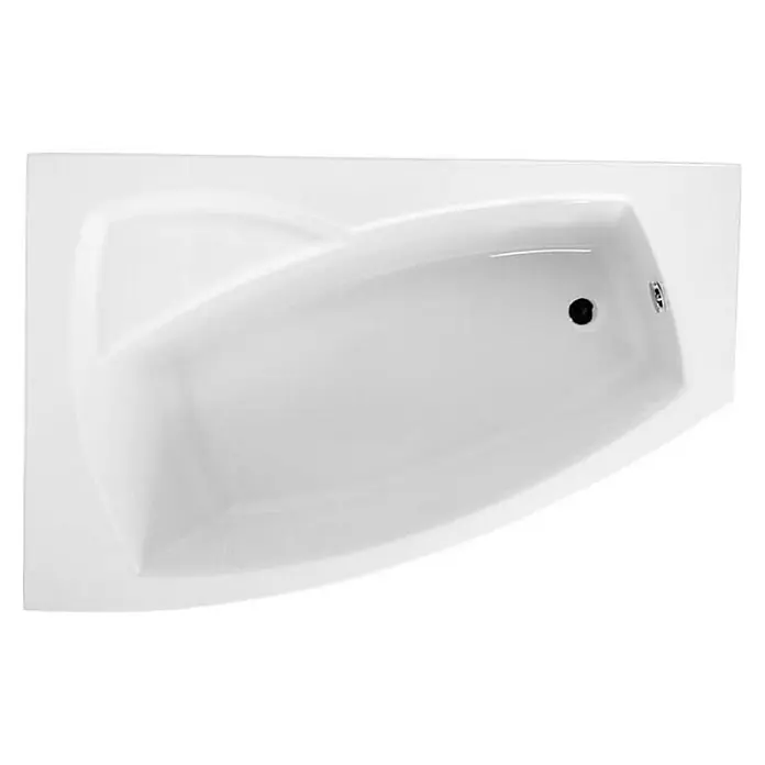 Bad Land Eckbadewanne FRIDA Acryl-Eckwanne 160 x 105 cm links Weiß - Sanitäracryl, Weiß - Weiße Acryl-Eckbadewanne mit integriertem Sitz, Ablauf und Überlauf.