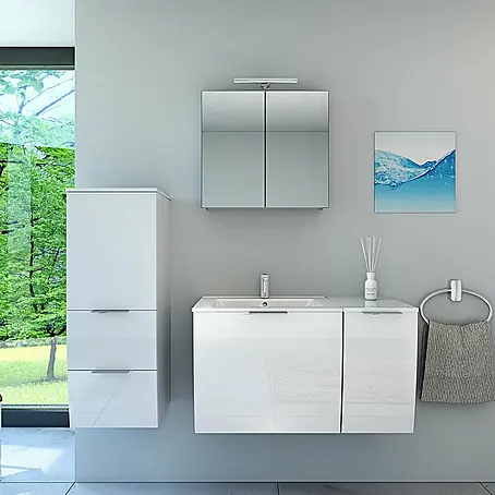AcquaVapore  Badmöbel-Set Fertigdusche Gently-1-B090-V2-L-F01
