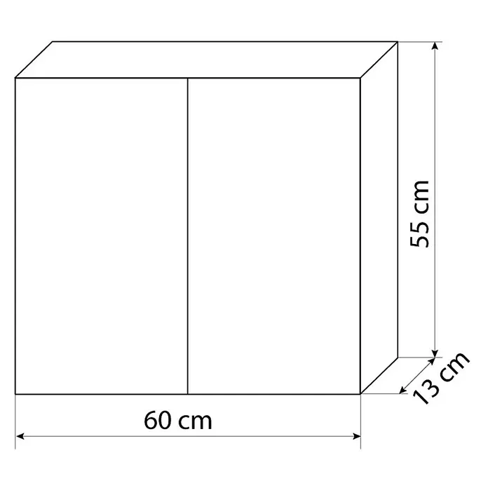 AcquaVapore Badmöbel-Set Fertigdusche Gently-1-B060-V1-F0102 -  - Schrank mit zwei Türen, 60 cm B, 55 cm H, 13 cm T.