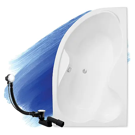Bad Land  Eckbadewanne MEGA Acryl-Eckwanne 160 x 105 cm rechts Weiß