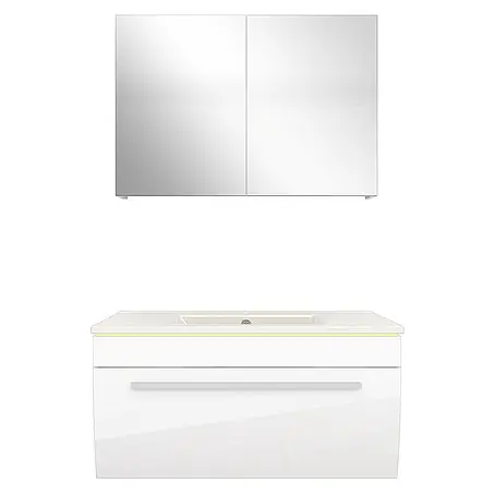 AcquaVapore  Badmöbel-Set Fertigdusche Gently-3-B080-V1-F01-LED-EBox