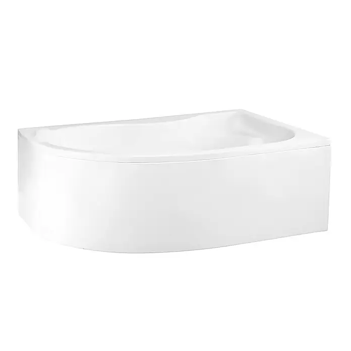 Bad Land Eckbadewanne MEGA Acryl-Eckwanne 160 x 105 cm rechts Weiß, inkl. Acrylschürze - Sanitäracryl, Weiß - Weiße Acryl-Eckbadewanne mit geschwungener Frontplatte.
