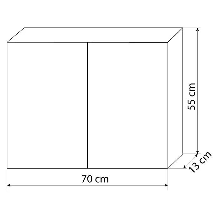 AcquaVapore Badmöbel-Set Fertigdusche Gently-3-B070-V3-F01 - Gesamtbreite Badmöbel: 46 cm - Zweitüriger Schrank, 70 cm breit, 55 cm hoch und 13 cm tief.