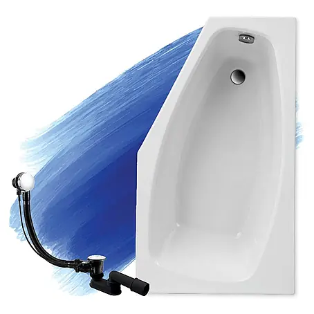 Bad Land  Eckbadewanne MARIKA Acryl-Eckwanne 140 x 80 cm rechts Weiß