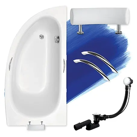Bad Land  Eckbadewanne MILENA PREMIUM Acryl-Eckwanne 150 x 70 cm rechts Weiß