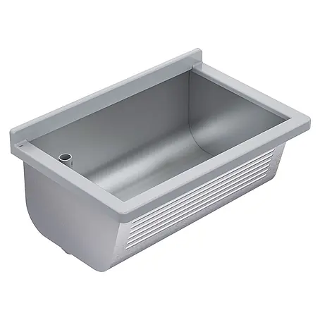 KWC  Waschbecken KWC AR Waschtrog, SIRIUS, Edelstahl, 700x328x460 mm, Ablauf links