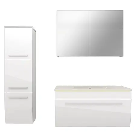 AcquaVapore  Badmöbel-Set Fertigdusche Gently-3-B080-V2-L-F01-LED