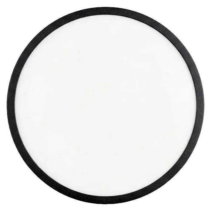 Enovalite LED-Deckenleuchte rund - 24 W, Ø x H: 29 x 1,95 cm, Schwarz, Schwarz, Mehrfarbig - Runder weißer Diffusor mit schwarzem Rahmen.