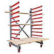 Holzmann Regalwagen TAW76 (H x B x T: 193 x 136 x 100 cm, Traglast pro Träger: 50 kg, Grau/Rot) | BAUHAUS