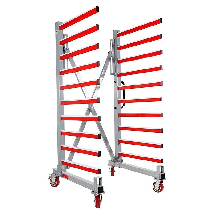Holzmann Regalwagen TAW76 (H x B x T: 193 x 136 x 100 cm, Traglast pro Träger: 50 kg, Grau/Rot) | BAUHAUS