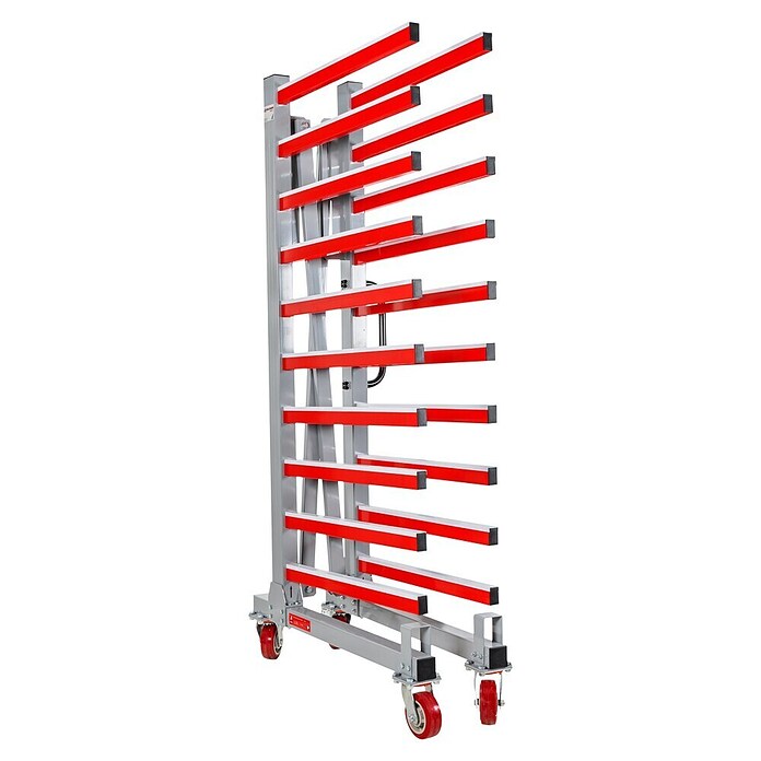 Holzmann Regalwagen TAW76 (H x B x T: 193 x 136 x 100 cm, Traglast pro Träger: 50 kg, Grau/Rot) | BAUHAUS