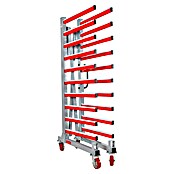 Holzmann Regalwagen TAW76 (H x B x T: 193 x 136 x 100 cm, Traglast pro Träger: 50 kg, Grau/Rot) | BAUHAUS