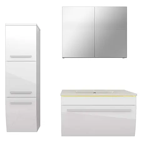 AcquaVapore  Badmöbel-Set Fertigdusche Gently-3-B070-V2-L-F01-LED-EBox