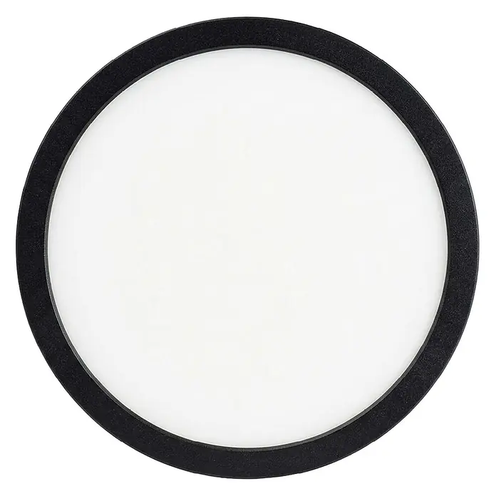 Enovalite LED-Deckenleuchte rund - 12 W, Ø x H: 16,5 x 1,95 cm, Schwarz, Schwarz, Mehrfarbig - Runder Lichtdiffusor mit schwarzem Rahmen und weißer transluzenter Fläche.