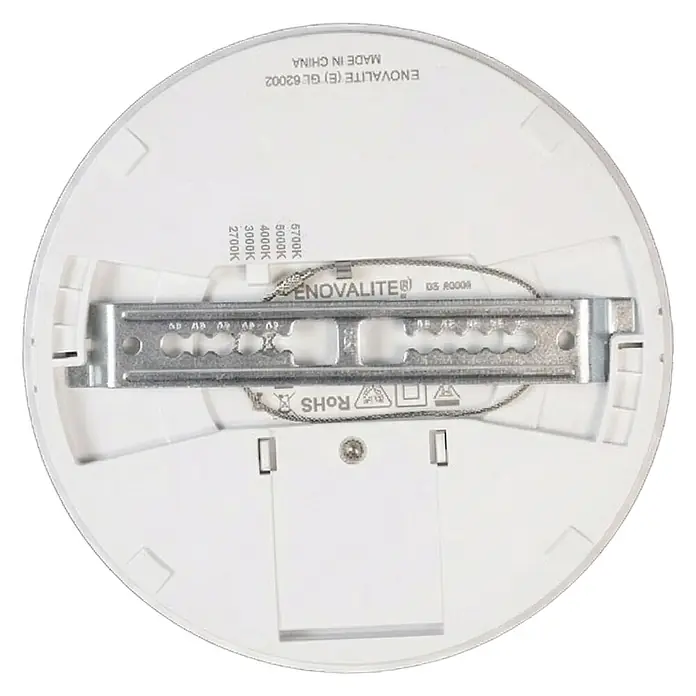 Enovalite LED-Deckenleuchte rund - 12 W, Ø x H: 16,5 x 1,95 cm, Weiß, Weiß, Mehrfarbig - Runde, weiße LED-Deckenleuchte mit zentraler Metallhalterung und Farbwahlschalter.