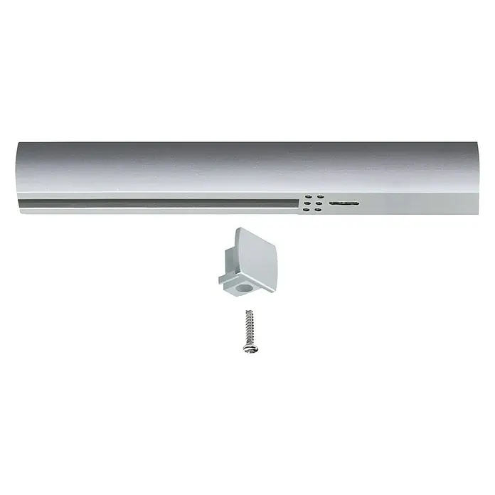 Paulmann URail End-Einspeisung - 16,1 cm, 1.000 W, Chrom matt - Silberne Gardinenstange mit Endstück und Schraube zur Befestigung, modernes Design für Fensterdekorationen.