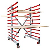 Holzmann Regalwagen TAW70DUO (H x B x T: 193 x 136 x 150 cm, Traglast pro Träger: 45 kg, Grau/Rot) | BAUHAUS