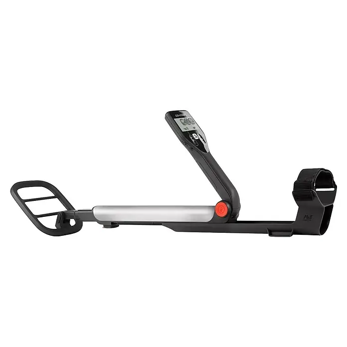 Minelab Metalldetektor GO-FIND 11 U-Light - L x B x H: 130 x 210 x 1.300 mm - Faltbarer schwarz-silberner Metalldetektor mit Digitalanzeige und Armlehne.
