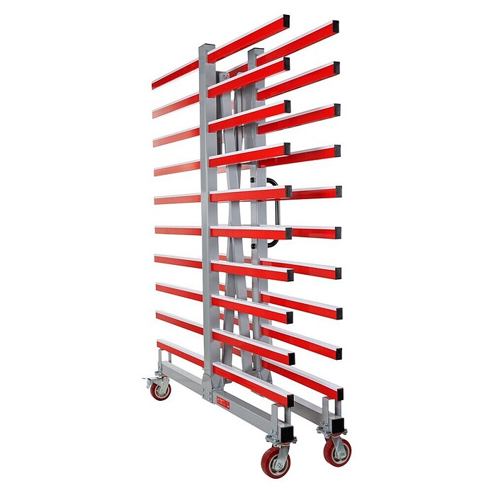 Holzmann Regalwagen TAW70DUO (H x B x T: 193 x 136 x 150 cm, Traglast pro Träger: 45 kg, Grau/Rot) | BAUHAUS
