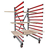 Holzmann Regalwagen TAW140 (H x B x T: 193 x 136 x 162 cm, Traglast pro Träger: 50 kg, Grau/Rot) | BAUHAUS
