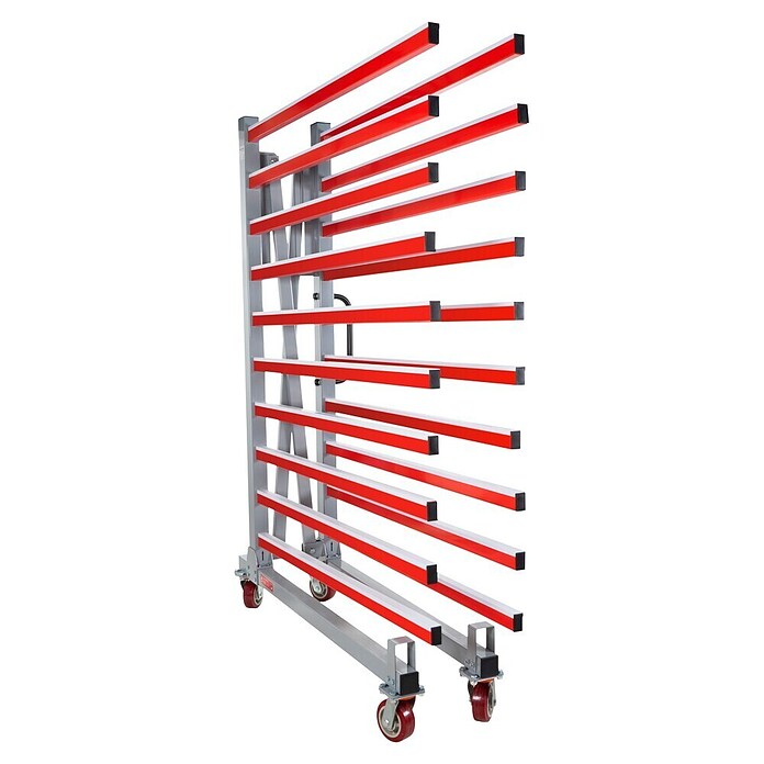 Holzmann Regalwagen TAW140 (H x B x T: 193 x 136 x 162 cm, Traglast pro Träger: 50 kg, Grau/Rot) | BAUHAUS