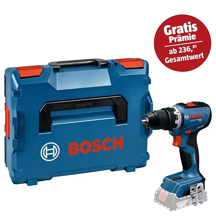Bosch Professional AMPShare 18V Akku-Bohrschrauber GSR 18V-65 - 18 V, Ohne Akku, 76 Nm, Ohne Akku, mit L-BOXX - Blauer Bosch Professional Akku-Bohrschrauber mit 18V-Akku und passendem blauen Bosch L-BOXX Koffer.