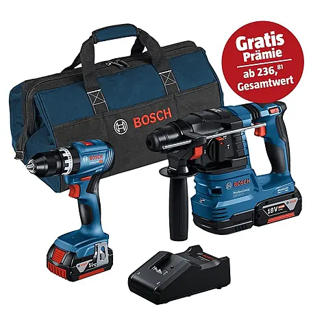 Bosch Professional AMPShare 18V Maschinen-Set 2-Tool-Kit GSB + GBH