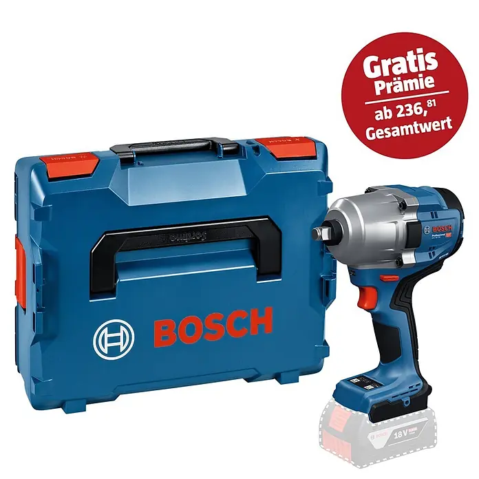 Bosch Professional AMPShare 18V Akku-Drehschlagschrauber GDS 18V-780 - 18 V, Ohne Akku, 780 Nm - Blauer Bosch Schlagbohrschrauber mit L-Boxx Koffer.