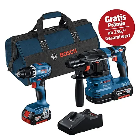 Bosch Professional AMPShare 18V Maschinen-Set 2-Tool-Kit GSR + GBH
