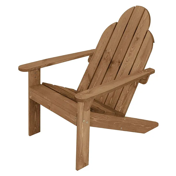 ECD Germany Gartenstuhl Braun aus Tannenholz Massiv, Holzstuhl Gartensessel Relaxstuhl Outdoor - 1 Stk., Tanne, Klappbar, Braun - Brauner Holz-Adirondack-Stuhl mit Lattenrückenlehne und Sitzfläche, zum Entspannen.