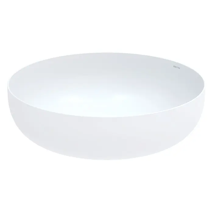 Bette Waschtisch - 400 x 400 cm - Weißes, rundes, schalenförmiges Waschbecken mit glattem, minimalistischem Design.