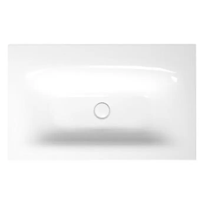 Bette Einbauwaschbecken - 0 x 0 cm - Weißes, rechteckiges Becken mit mittigem Rundablauf.