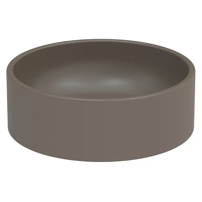 Bette Waschtisch - 425 x 425 cm - Matte graue zylindrische Schale mit glatter Oberfläche.