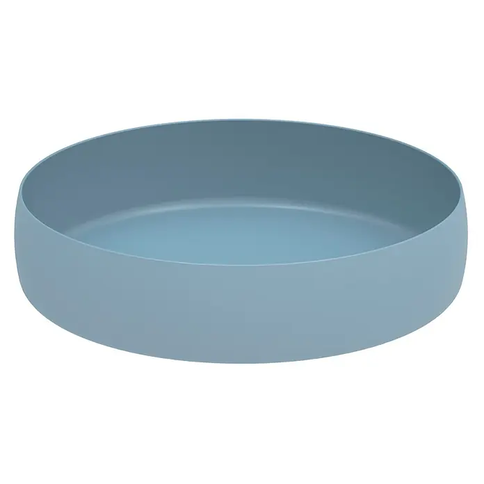Bette Waschtisch - 420 x 420 cm - Hellblaue, flache, runde Schale mit glatter Oberfläche.