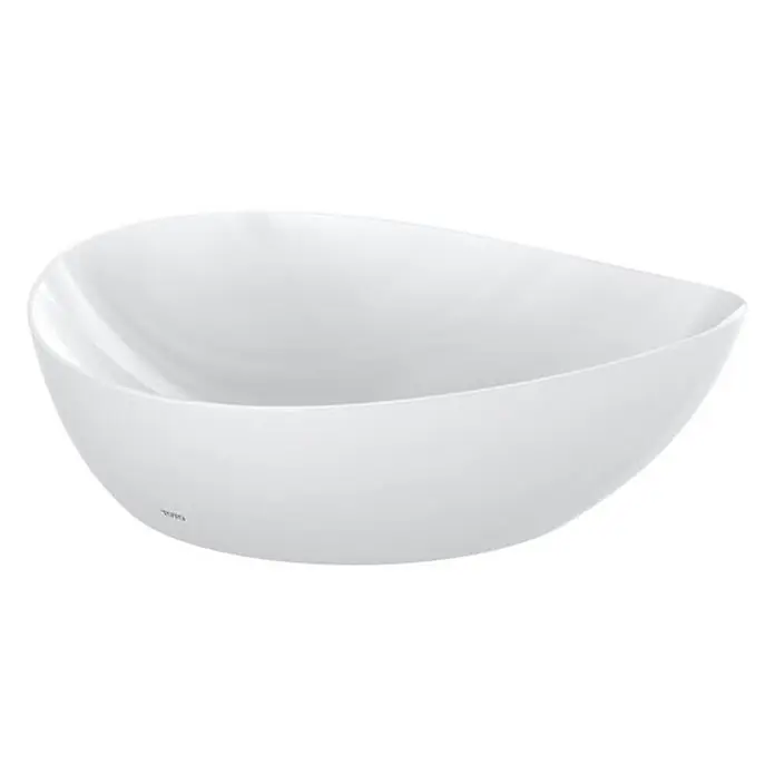 TOTO Waschtisch -  - Weißes asymmetrisches Aufsatzwaschbecken mit glattem, modernem Design.