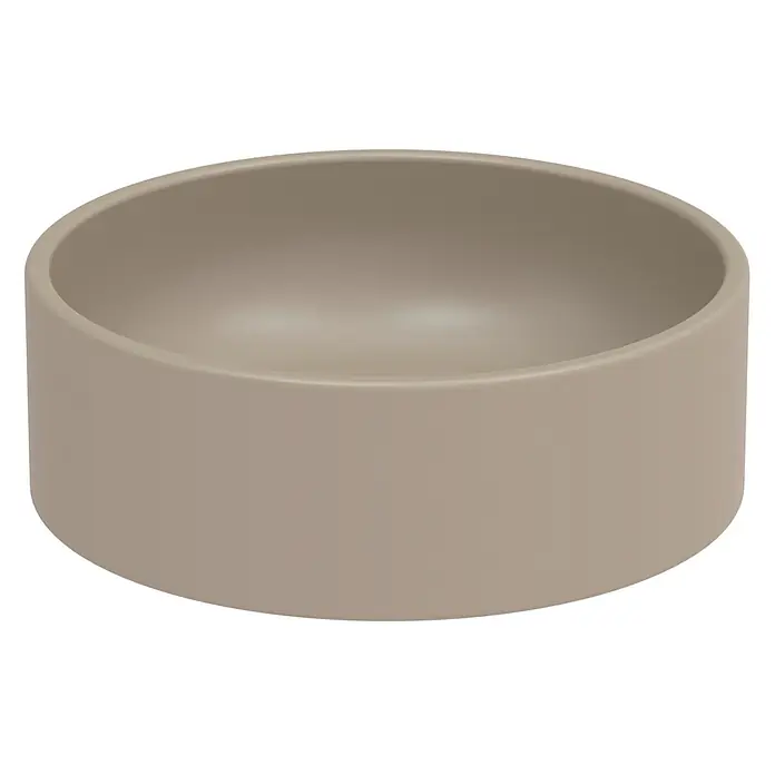 Bette Waschtisch - 425 x 425 cm - Runde, matte beigefarbene Schale.
