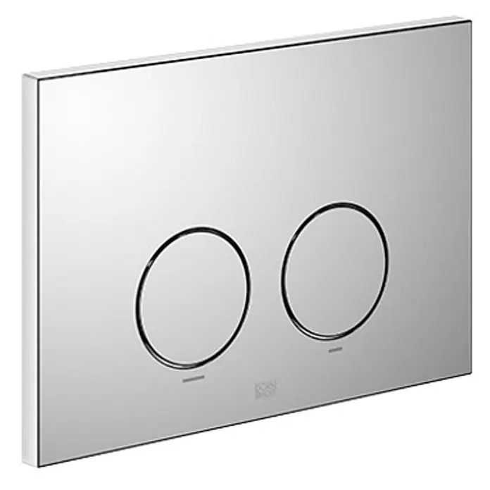 Dornbracht Betätigungsplatte -  - Rechteckige WC-Spülplatte aus poliertem Chrom mit zwei runden Tasten.