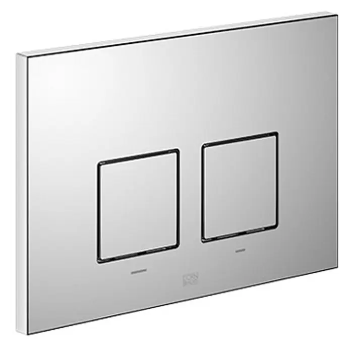 Dornbracht Betätigungsplatte -  - Glänzende Chrom-Doppelspültaste mit zwei quadratischen Knöpfen.