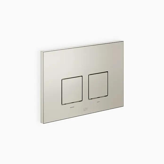 Dornbracht Betätigungsplatte -  - Gebürstete Metall-WC-Spülplatte mit zwei quadratischen Tasten.