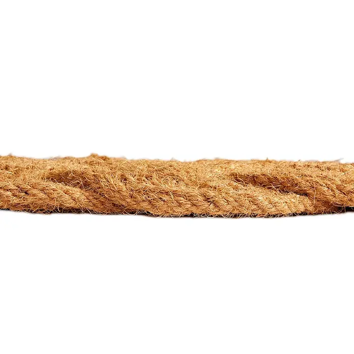 Fußmatte Nature Classic - 75 x 45 cm, Natur, Material Nutzschicht: 100 % Kokos - Nahaufnahme eines dicken, naturfarbenen Seils aus Naturfasern mit sichtbaren Strängen und texturierter Oberfläche.