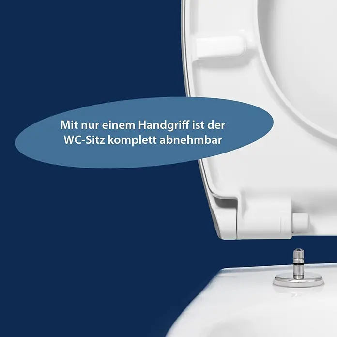 Poseidon WC-Sitz Maremma - Duroplast, Maremma, Mit Absenkautomatik - Weißer WC-Sitz mit Schnellverschluss-Scharnier, betont einfache Abnehmbarkeit zur Reinigung.
