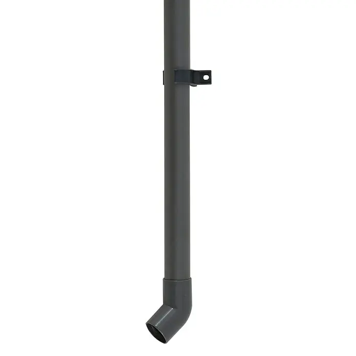 Regenfallrohr-Set - 2 Stk., Passend für: Sunfun Anstellpavillons Palma/Palma XXL - Graues Fallrohr mit Halterung und gebogenem Auslauf. Ideal zur Ableitung von Regenwasser vom Dach, robust und langlebig.