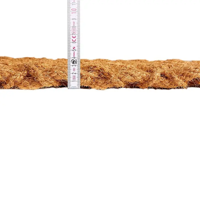 Fußmatte Nature Classic - 75 x 45 cm, Natur, Material Nutzschicht: 100 % Kokos, Karo - Dicke braune Kokosmatte, deren Höhe mit einem Zollstock gemessen wird.